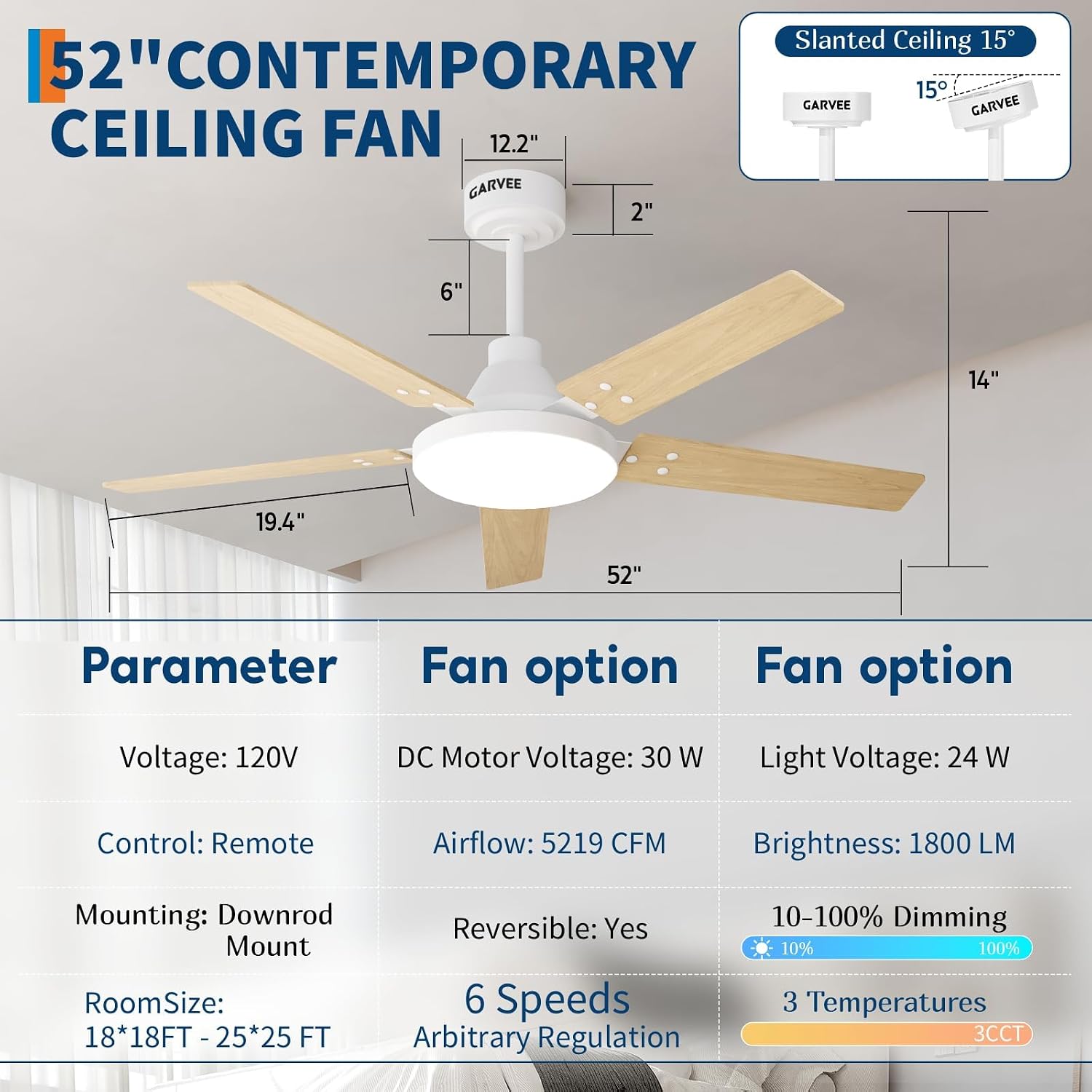 Ventilador de Teto de 52 Poleg - Ceiling Fan Mount avaliação e preço